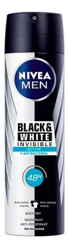 Nivea Men Desodorante Spray Black and White Invisible Active 200 ml