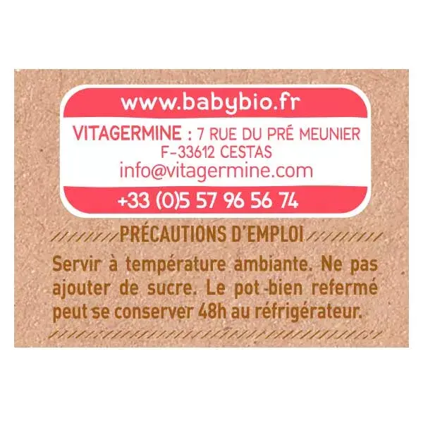 Babybio Fruits Pot Pomme Vanille +4m Bio 2 x 130g