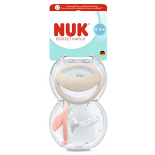 Nuk Perfect Macht Silicone Pacifier Red/Beige 0-6m 2 units