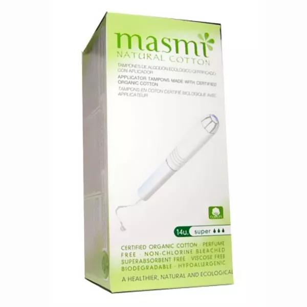 MASMI tampones Super con aplicador 14 unidades de algodn orgnico