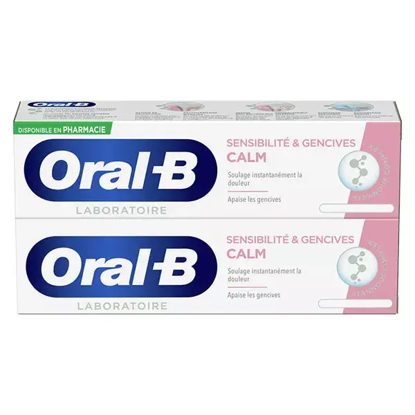 Oral-B Laboratoire Dentifrice Calm Original Sensibilité & Gencives Lot de 2 x 75ml