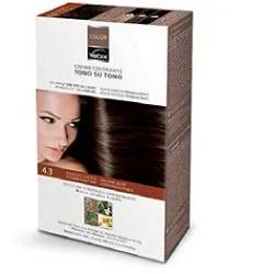 Vebix Color Tintura Per Capelli Permanente Naturale 4,3 Castano Dorato 1 Kit