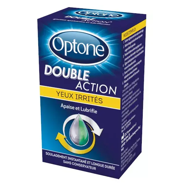 Optone Double Action Goutte Oculaire Apaisante Yeux Irrités 10ml