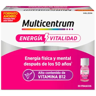 Multicentrum Energy &amp; Vitality 50+ Vitamina B12 Energia Física e Mental 30 Garrafas