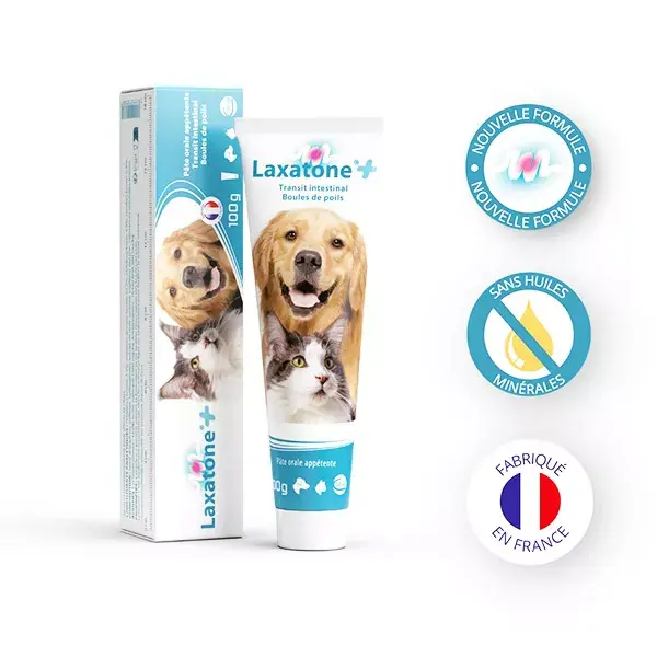 LAXATONE PLUS Food supplement Hairballs Transit dog cat French Parapharmacy