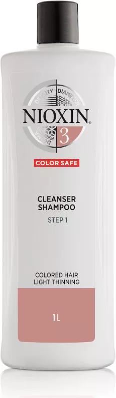 Nioxin System 3 Shampoo Para Cabelos Coloridos Levemente Enfraquecidos 1000Ml