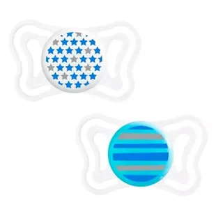Chicco Physio Forma Light 6-16m Silicone Lot de 2+ Boite de Stérilisation Etoile Rayure