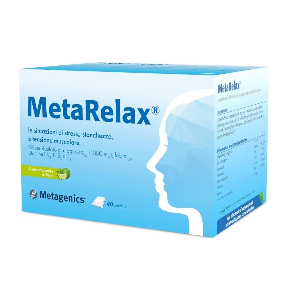 Metagenics Metarelax New Integratore contro Stanchezza, Stress e Tensione muscolare 40 bustine