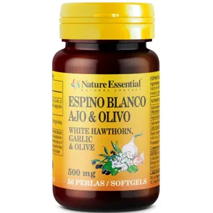 Nature Essential Hawthorn + Garlic + Olive 500mg 50 Pearls