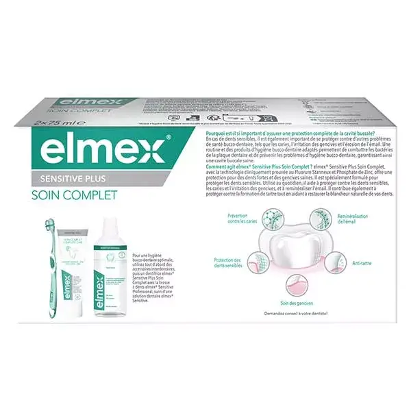 Dentifrice Elmex Sensitive Plus Soin Complet - 2x75ml