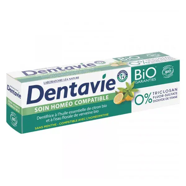 Dentavie Soin Homéo-Compatible Dentifrice Verveine Citron Bio 75ml