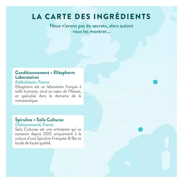 Nutri&Co Spiruline BIO 100% Française Cultivée en Provence 120 comprimés Vegan