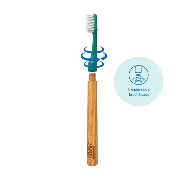 TePe Choice Brosse à Dents + Têtes Interchangeables Roses 3 unités