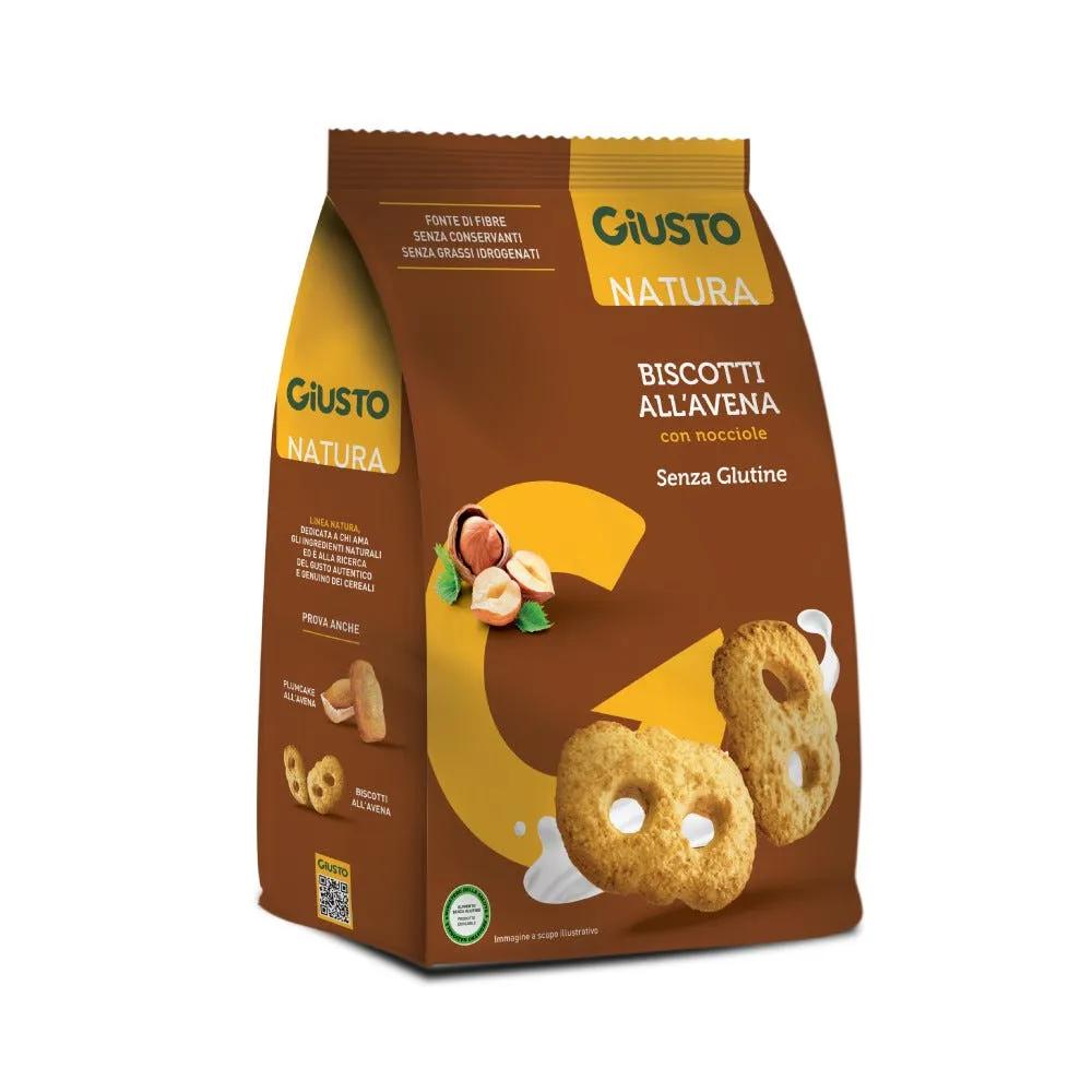 Giusto Natura Biscotti All'Avena Con Nocciole Senza Glutine 250 g