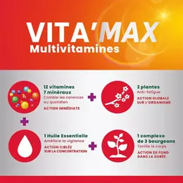 Santarome Bio Vita'max Multivitamines Energie et Vitalité 30 comprimés