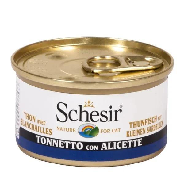 Schesir Tonnetto Con Alicette Lattina Cibo Umido Gatto Adulto 85 G