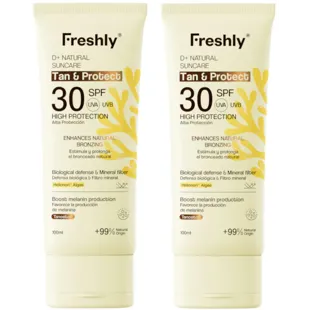 Freshly Cosmetics D+ Natural Suncare Tan &amp; Protect SPF30 2x100 ml