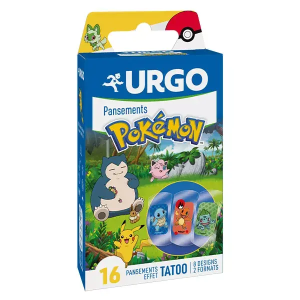 URGO Pokémon Tattoo Effect Box of 16 dressings