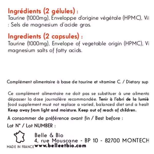 Belle & Bio Taurina y vitamina C 90 cápsulas 