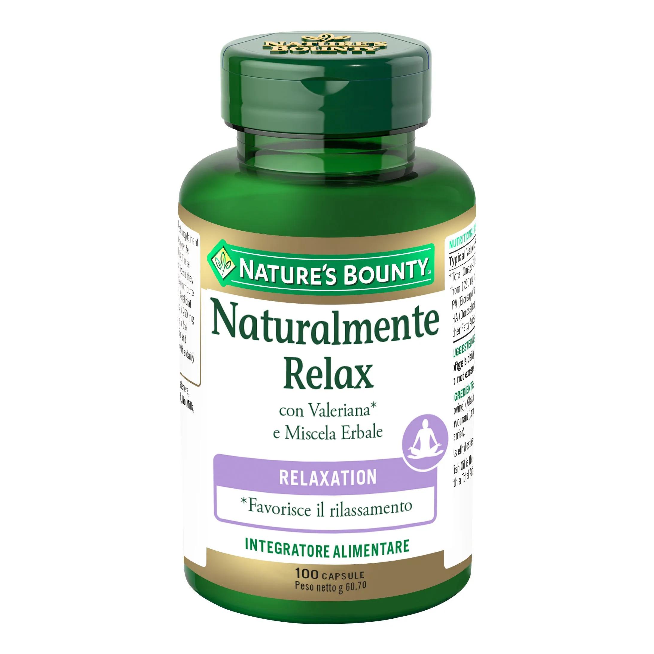 Nature's Bounty Naturalmente Relax Integratore Rilassamento 100 Capsule