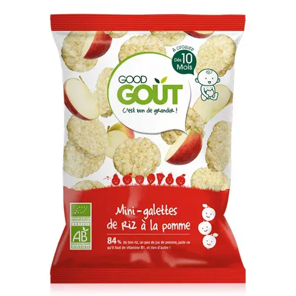 Good Goût Biscuits Mini-Galette de Riz à la Pomme +10m Bio 40g