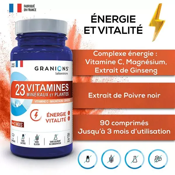 Granions 23 Vitamines Énergie Vitalité 90 comprimés
