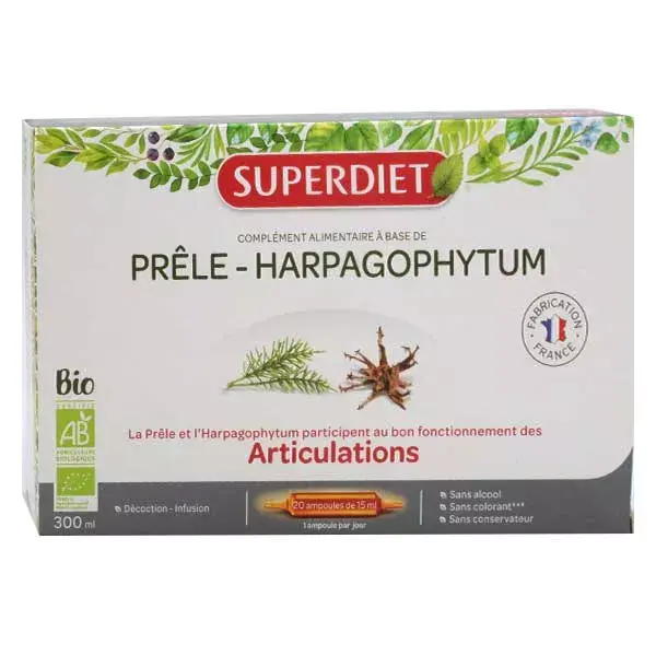Superdiet Prêle - Harpagophytum Bio 20 ampoules