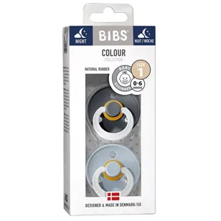 Bibs Chupetes Nocturnos Talla 1 0-6 Meses Azul y Gris 2 uds