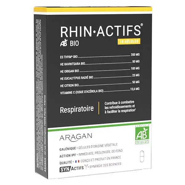 Aragan - Synactifs - Rhinactifs® BIO - Respiration - Thym - 10 gélules