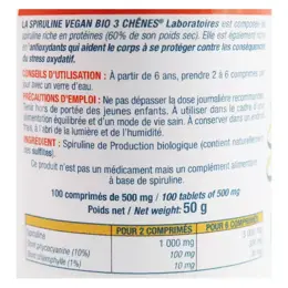 Les 3 Chênes Tonus & Immunité Spiruline Vegan Bio 100 comprimés