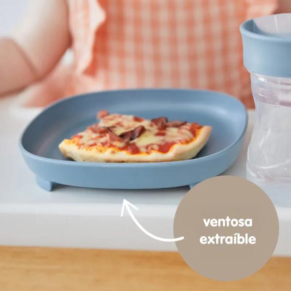 B.Box 2-in-1 bord met zuignap en verwijderbare compartimenten Latte