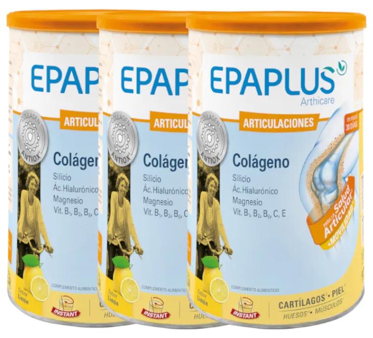 Epaplus Arthicare Kollagen + Silizium + Hyaluronsäure Zitronengeschmack 3x334g