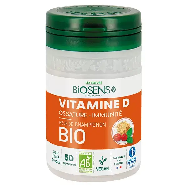 Biosens Vitamine D Goût Fruits Rouges Bio 50 comprimés