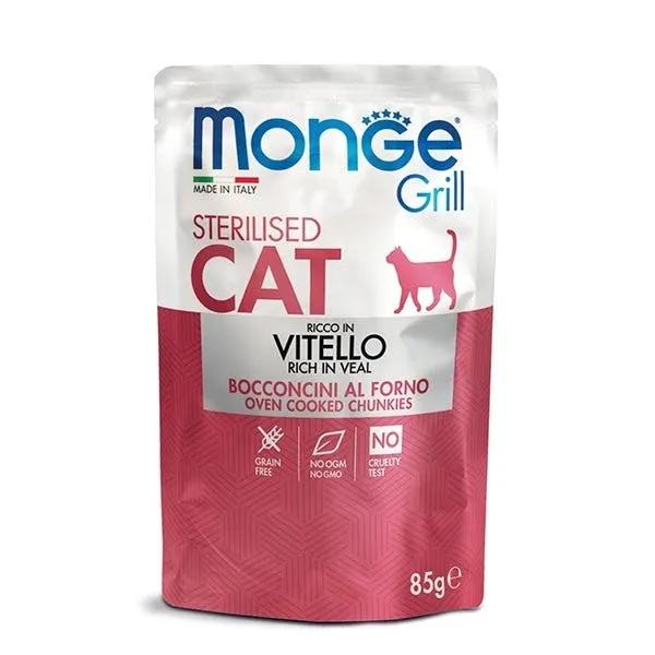 Monge Grill Sterilised Ricco In Vitello Cibo Umido Per Gatti Sterilizzati 85G