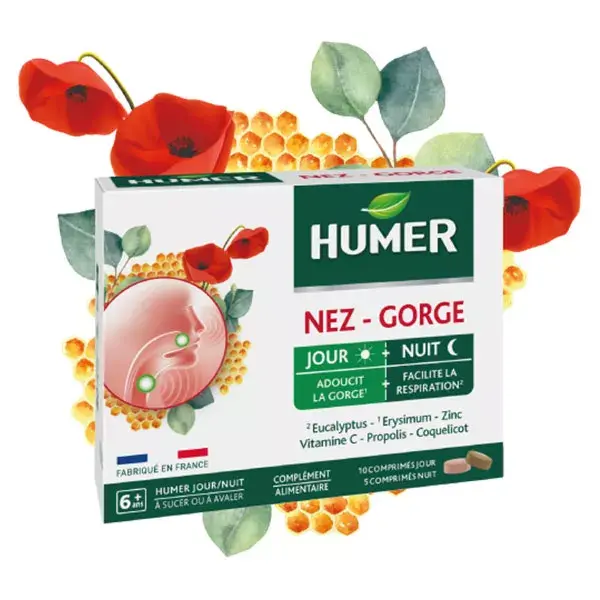 Humer Day and Night 15 Tablets for Nose and Throat