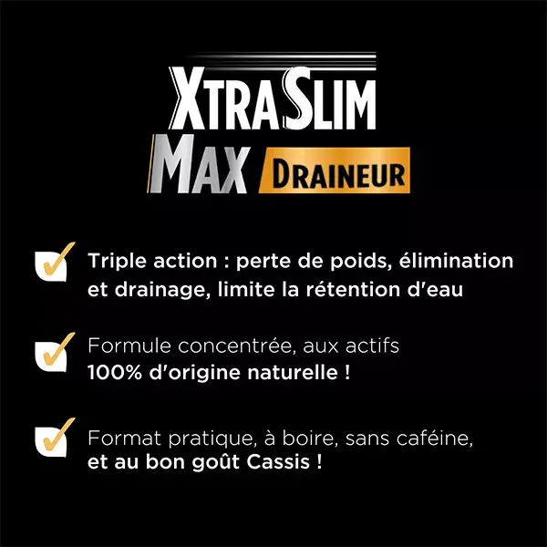Forté Pharma XtraSlim Max Draineur Bruleur de graisses Retention d'eau 500ml