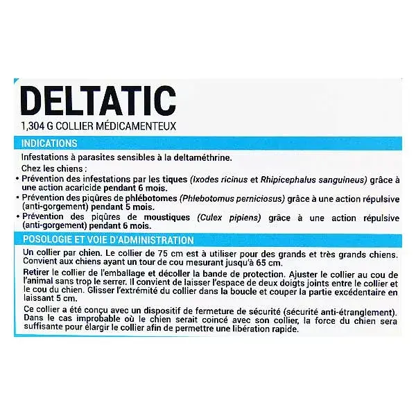 Biocanina Deltatic Collier Antiparasitaire Externe Grand Chien +25kg