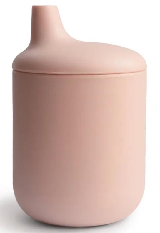 Tasse d&#39;apprentissage en silicone Mushie, couleur blush solide, 175 ml