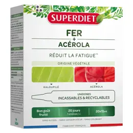 SUPERDIET Fatigue Fer Acérola - Cure de 20 jours