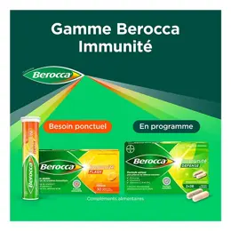 Berocca Immunité Flash Vitamine D et C Zinc Fer 30 comprimés effervescents