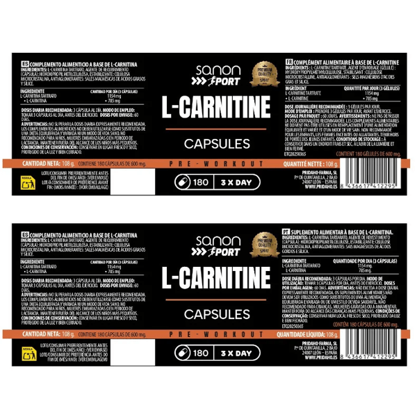 Sanon Sport L-Carnitina 180 Cpsulas  Comprar | Atida