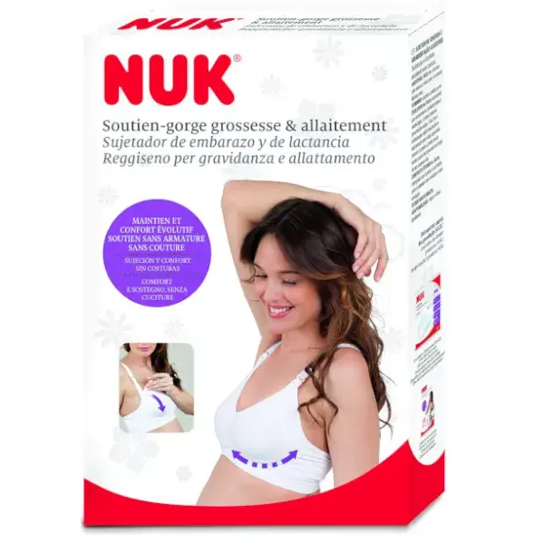 Reggiseno allattamento regolabile di NUK t3 bianco