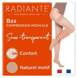 RADIANTE Bas de compression  Semi-transparent Naturel motif MicroVoile Taille 2 Classe 2