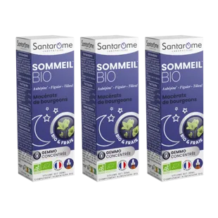 Santarome Bio - Organic Sleep Buds Tri Complex - Gemmoterapia - Confezione da 3 flaconi da 30 ml