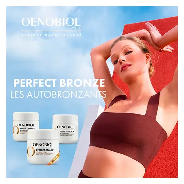 Oenobiol Perfect Bronze Solaire 2en1 Autobronzant & Préparateur solaire 60 cps