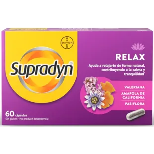 Supradyn Relax, Calme et Tranquillité à la Passiflore et à la Valériane 60 Capsules