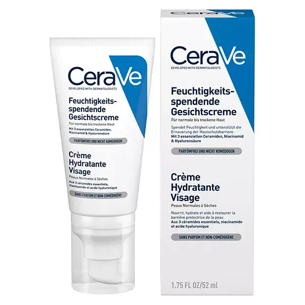 CeraVe Soins Moisturising Face Cream Normal to Dry Skin 52ml