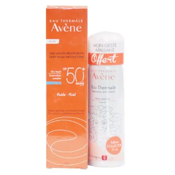 Avène Solaire Fluido Mineral SPF 50+ 50ml + Agua Thermal 50ml Gratis