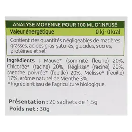 Herbesan Bio Infusion Transit Facile Saveur Menthe n°2 20 sachets