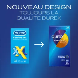 Durex Préservatifs Comfort XXL - 10 préservatifs Extra larges